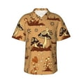 thumbnail image 2 of Goofa Brown Mushrooms Hawaiian Shirt for Men, Unisex Summer Beach Casual Short Sleeve Button Down Shirts,Aloha Tropical Floral print shirt-3X-Large, 2 of 9