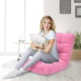 thumbnail image 2 of GOFLAME 14-Position Folding Floor Sofa, Adjustable Gaming Lazy Sofa Cushioned Chair, Folding Sleep Bed for Living Room, Bedroom (Pink), 2 of 18