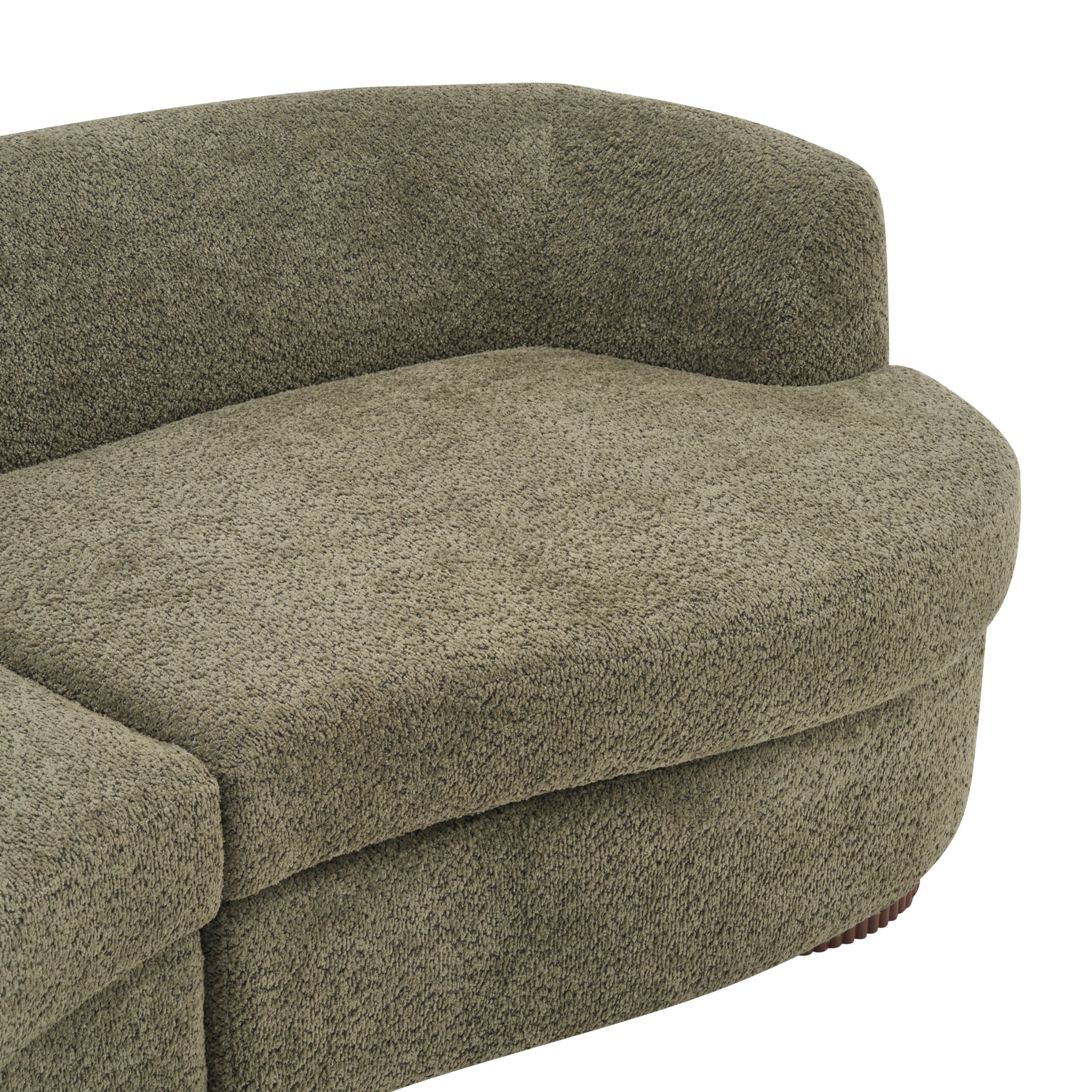 Christopher Knight Home 81.1" Curved Modular Boucle Sofa, 3-Seat Living Room Couch, Olive Green