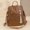 brown, variant on PU Leather Solid Color Zipper Backpack