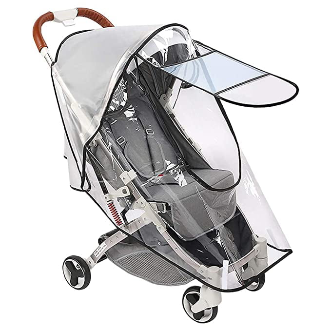Baby Travel Weather Shield Waterproof Windproof Breathable Stroller Weather Shield Grey-Paded Universal Stroller Rain Cover 
