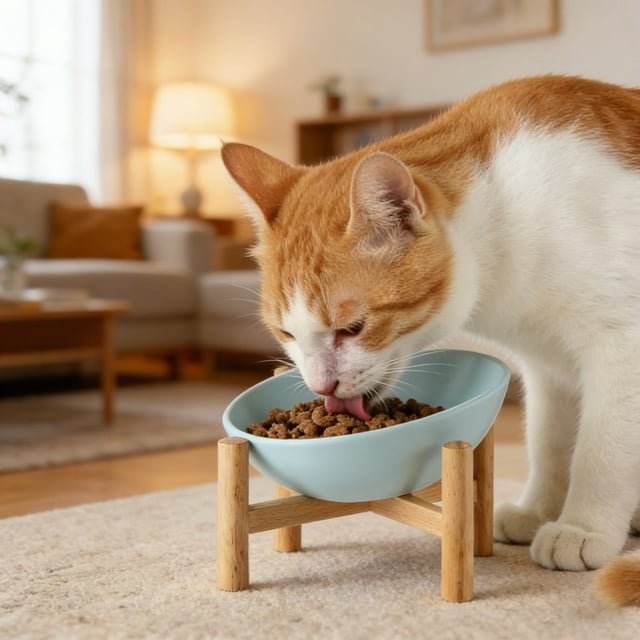 Elevated Ceramic Cat Bowls Vomit Feeder With Stand Non Slip Container For & Puppies