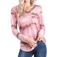 thumbnail image 1 of Pull à Manches Longues Col en V avec Poche Imprimé Tie-Dye pour Femmes, 1 of 2