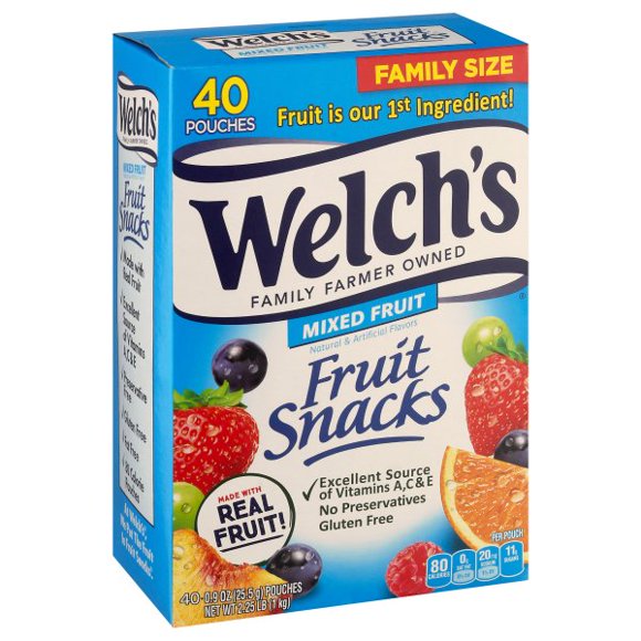 Welch's Fruit Snacks, Mixed Fruit, 40 ct, 0.9 oz