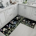 thumbnail image 6 of Wildflowers Kitchen Rugs and Mats Non Skid Washable Set of 2, Black Background Kitchen Floor Mats, Botanical Kitchen Runner Rug, Spring Kitchen Decor, 6 of 6