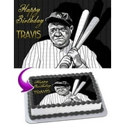 Babe Ruth Edible Cake Image Topper Personalized Picture 1/4 Sheet (8"x10.5")