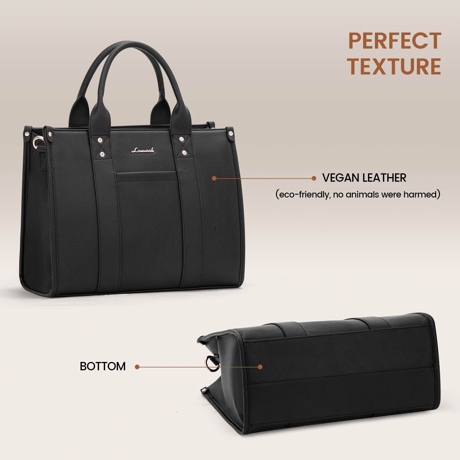 Lovevook Purse and Handbags,Vegan Leather Tote Bag for Women, Zipper Satchel Shoulder Bag Crossbody Bag for Daily