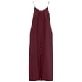 thumbnail image 3 of FRSASU Jumpsuits for Women Fashion Backless Sleeveless Spaghetti Strap Wide Leg Rompers Casual Summer Overall Jumpers Wine, 3 of 6