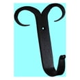 thumbnail image 2 of Coat Hat Robe Hook Wrought Iron Black Scroll 5" | Renovator's Supply, 2 of 9