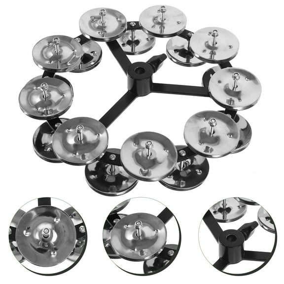 AURARMLET Metal -Hat Tambourine Drum Cymbal Accessory with Double Row Bells for Rhythm and Percussion