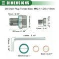 thumbnail image 5 of Oil Drain Plug Self Tapping Thread Repair Kit M12.1-1.25 x 15mm Stainless Steel Silver Tone 1 Set, 5 of 6
