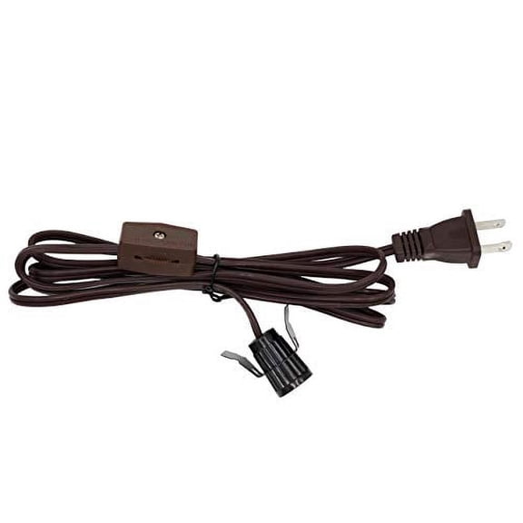 Creative Hobbies Single Light Replacement Clip In Lamp Cord For Christmas Village House, Pumpkin Lights, Small Objects - 6 Foot Brown