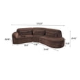 thumbnail image 6 of Christopher Knight Home 123" Modern Curved Compressed Sectional Sofa, 4 Seats Modular Couch, Brown, 6 of 10