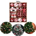 thumbnail image 3 of Juego de 70 adornos de bolas de Navidad, adornos colgantes para de Navidad, gotas colgantes de decoración navideña para festival, corona, porche Estilo C, 3 of 8