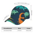 thumbnail image 3 of Kdxio Unisex Cartoon dinosaur Pattern Baseball Cap Unisex Washed Classic Adjustable Hat, 3 of 7