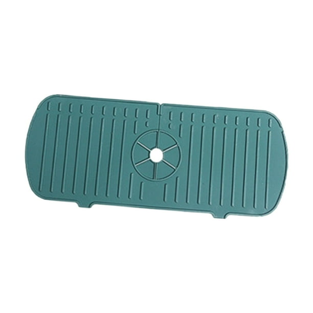 Protector contra salpicaduras para fregadero de cocina, alfombrilla de silicona para grifo de cocina, almohadilla de drenaje para mostrador Verde 35cm