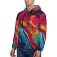 thumbnail image 3 of Balery Colorful Abstract Swirls Pattern Mens Hoodie Kangaroo Pocket Hoodie Pullover Hooded Sweatshirt Ideal for Daily Wear Travel and Home-, 3 of 7