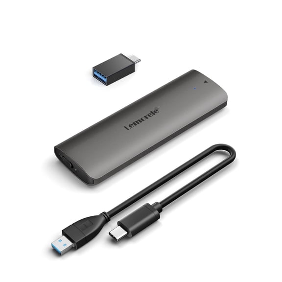 Lemorele M.2 NVME SSD Enclosure,Tool-Free USB 3.2 Gen2 10Gbps NVMe Enclosure Adapter,Compatible with M and B&M Key with Size 2230/2242/2260/2280