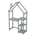 thumbnail image 5 of PORKISS House-Shaped Writing Desk, Wooden Study Table with Shelves, Study Desk with Bookshelf, Toy Storage for Kids Boys Girls, Grey, 5 of 11