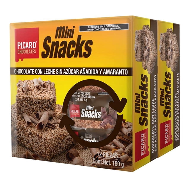 Picard Mini Snacks Chocolate Con Leche Sin Azúcar Y Amaranto - 180 G