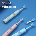 thumbnail image 4 of Cepillo de dientes eléctrico sónico con 5 modos, cargador USB, temporizador, cepillo de dientes recargable, limpieza profunda, cabezales de repuesto para adultos, 4 of 5