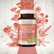 Secrets of the Tribe Healthy Breast Capsules Dietary Supplement, Natural Herb Blend, Made from Burdock, Vitex, Wild Yam, Red Clover, Chamomile, Yarrow 60 Count