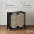 thumbnail image 4 of Nathan James Aerie Rustic Wood Cabinet, Boho Living Room Storage Cabinet with Seagrass Door Panels and Solid Wood Legs, Black, 4 of 6