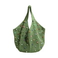 thumbnail image 4 of Bolsa de verano de la playa tejida Bolsa de trajes de playa para mujer casual para el trabajo de compras en la calle Viajes Verde, 4 of 8