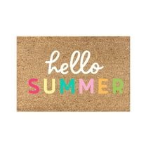 Yeetfub Summer Flowers Coir Indoor Outdoor Doormat, 16"x24"