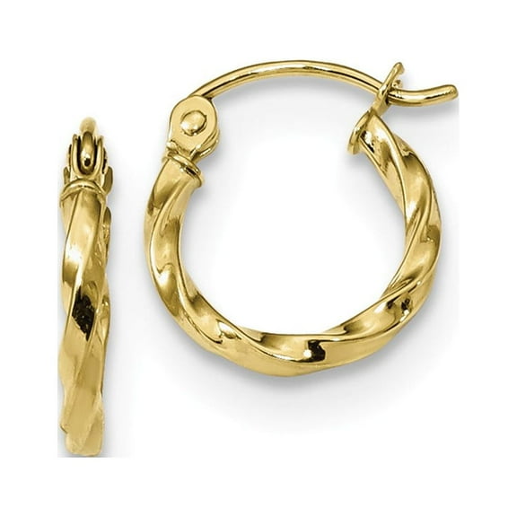 10k Twist Polished Hoop Earring in 10k Yellow Gold