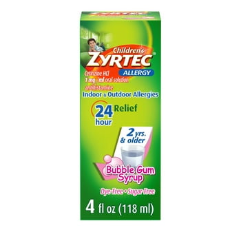 Zyrtec 24 Hour Children's y  , Bubble Gum, 4 fl. Oz