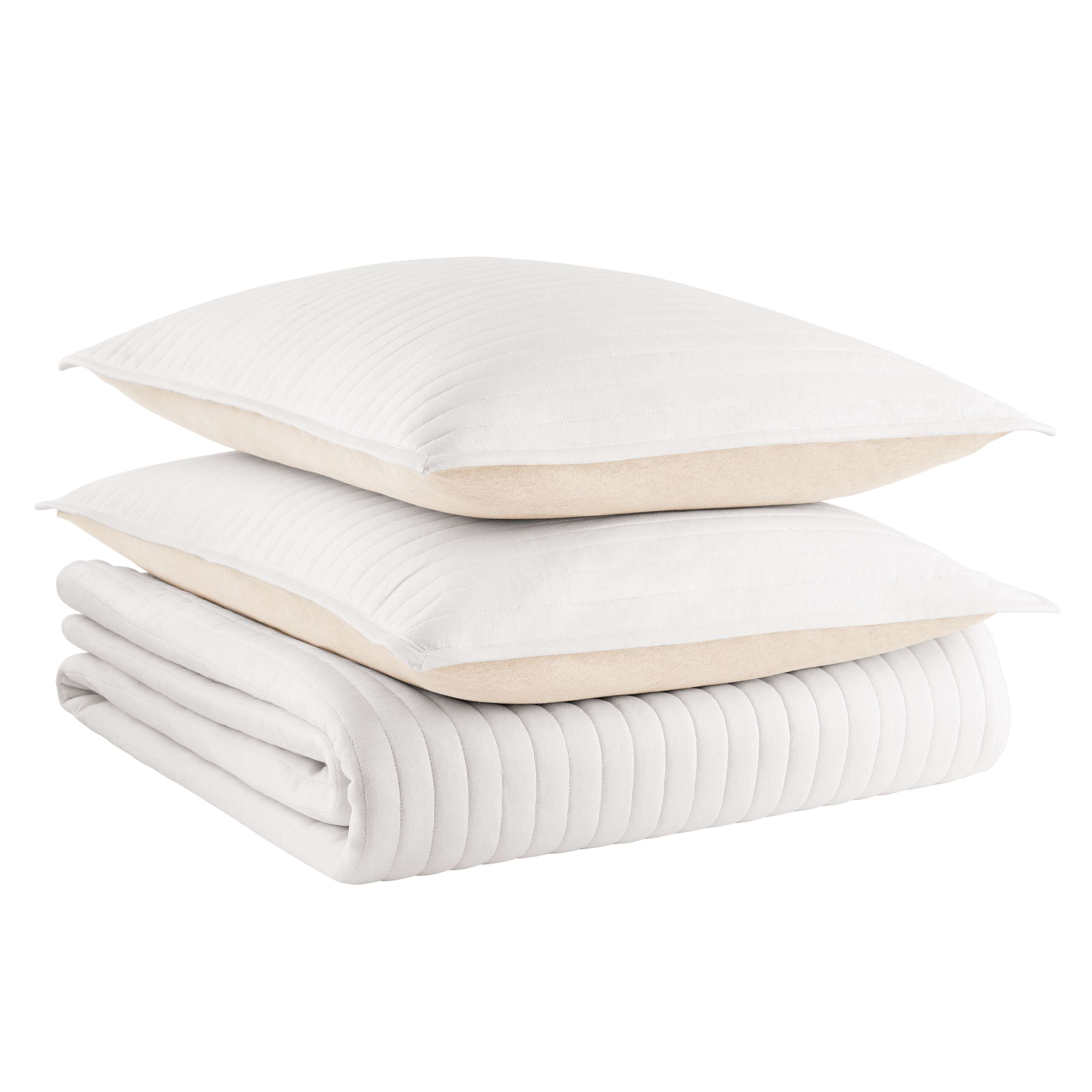 Mainstays White Cotton Quilts, Queen - Reversible