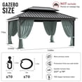 thumbnail image 2 of Pakunoda 13' X 6.5' Gazebo Universal Replacement Privacy 4-Panel Curtains, Waterproof Outdoor Privacy Curtains Calcite Blue Sidewall with Zipper for Patio, Curtain Only, 2 of 8