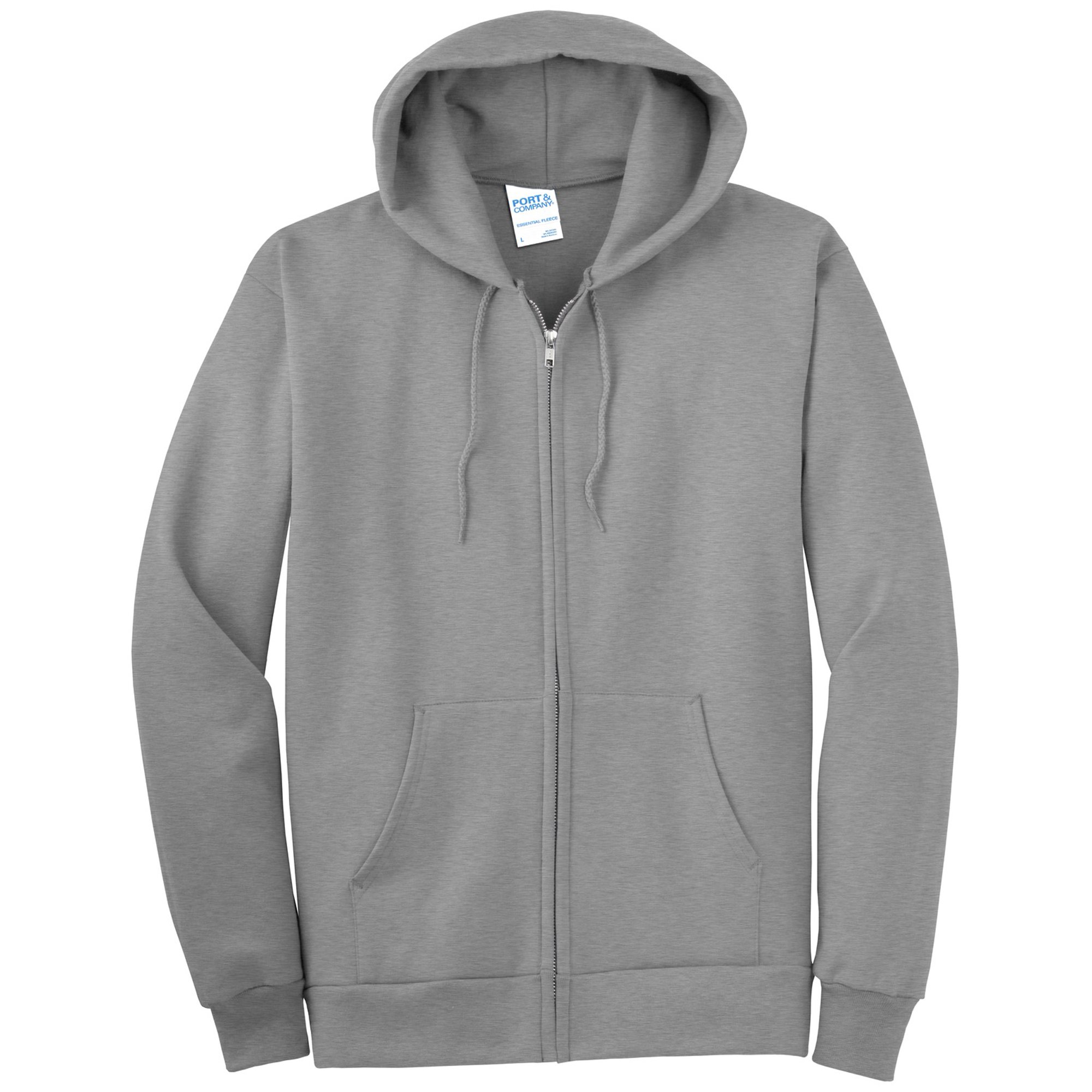 Port u0026 Company ® Tall Essential Fleece Full-Zip Hooded Sweatshirt. PC90ZHT  - Walmart.com