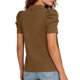 thumbnail image 5 of Camisetas de Manga Corta de Verano para Mujeres Moda Pullover de Color Sólido Botón de Solapa Botón Extraíble Camisetas de Manga Corta de Verano de las Mujeres, 5 of 5