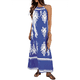 thumbnail image 1 of Vestido de Verano para Mujer 2025, Estampado Floral, Tirantes Finos, Holgado, Estilo Bohemio, para Playa y Vacaciones Azul S, 1 of 9