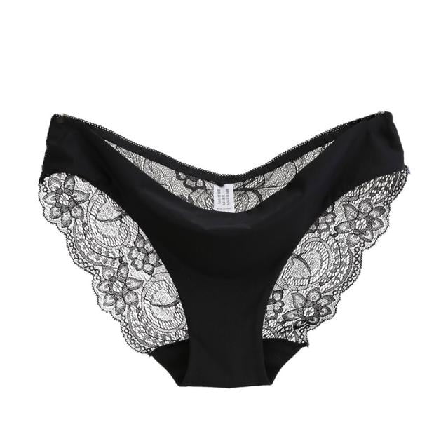 10 Pcs/Lot Lace Women's Panties Set Seamless Women Briefs Cotton Crotch  Female Underwear See-Through Lingerie Elastic Intimates, Beyondshoping