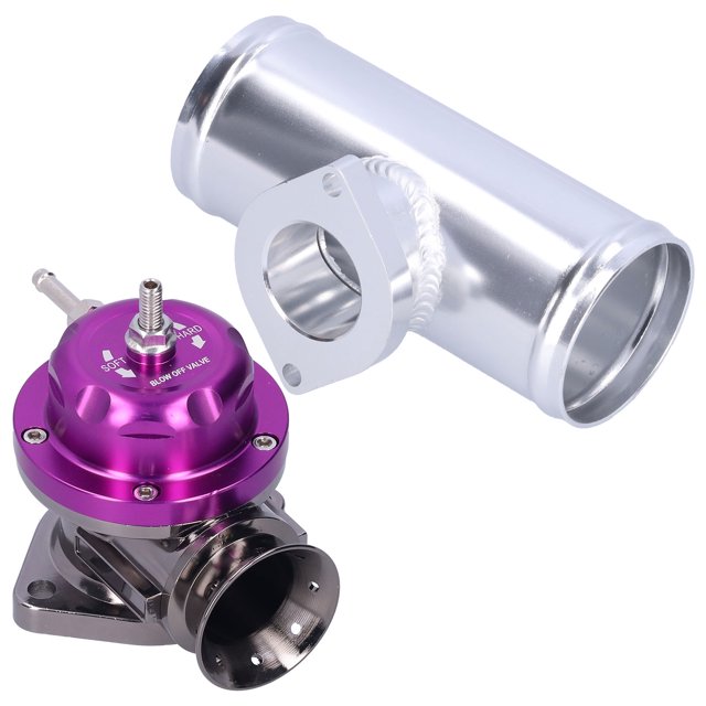 Válvula de Descarga Turbo de Aluminio, tubo con brida de 2,5 Pulgadas Tipo RS, 8 Puertos de Descarga, De Resorte Doble, Válvula Anodizada Dura de 40 mm
