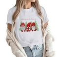 thumbnail image 4 of Fesfesfes Christmas Tshirt for Women Loose Printed Tops Short Sleeve Shirt Round Neck Pullover Tops, 4 of 8