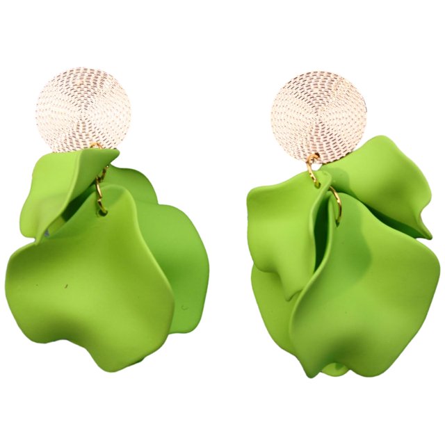 Pendientes de borlas de pétalos de rosa Laklulu Pendientes de flores de acrílico bohemios Pendientes de flores de resina de gran tamaño