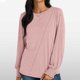 thumbnail image 2 of Blusa de manga larga con cuello redondo y pliegues para mujer - 82 % poliéster, top informal de negocios, 2025, de moda - Tallas S-XXL, 2 of 8