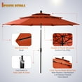 thumbnail image 2 of Sophia & William 6-Piece Outdoor Patio Dining Set with 10 FT Umbrella, Textilene Chairs & Wooden-like Tabletop Furniture Set, Orange Red Umbrella, 2 of 10
