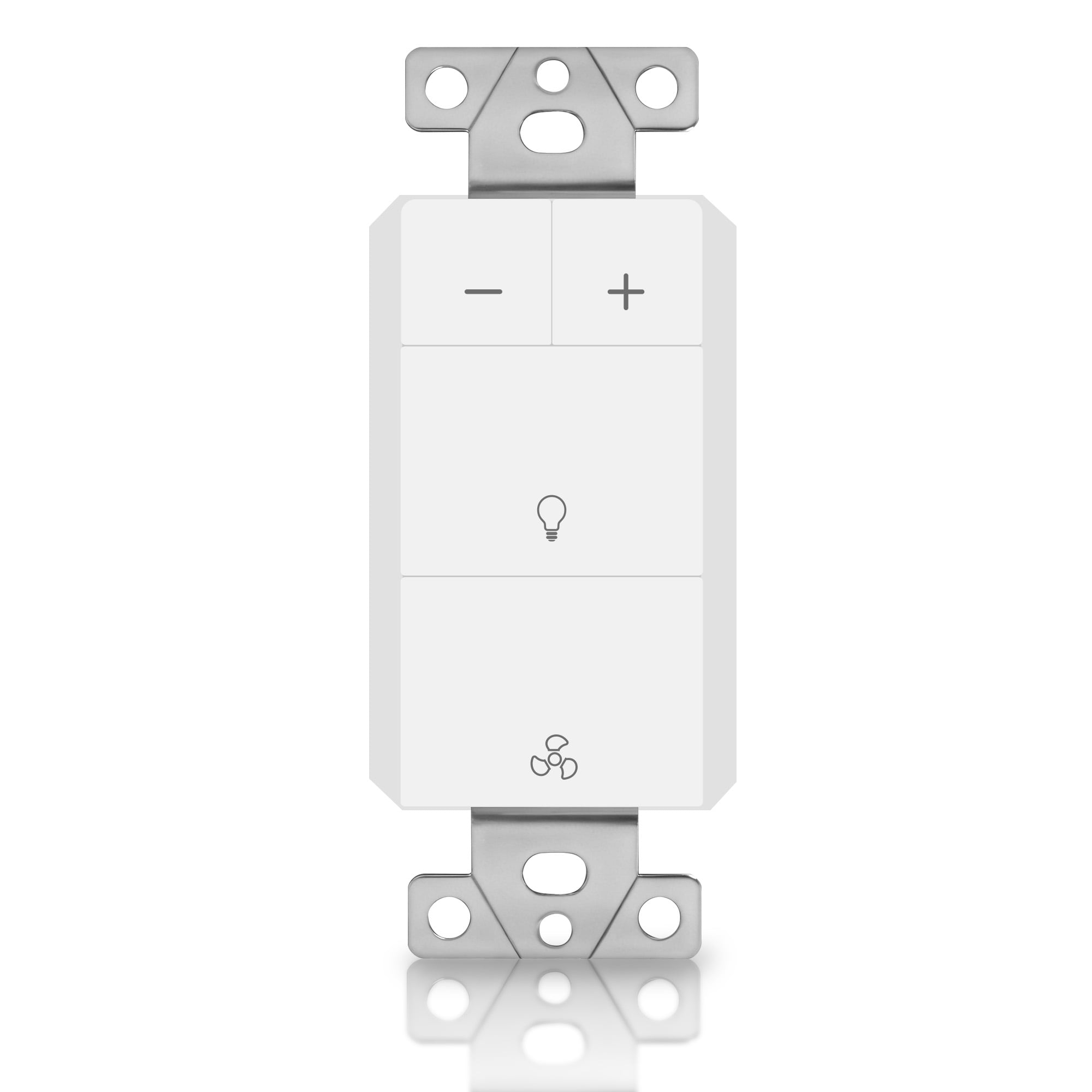 Akicon Dimmer Switch with Night Light Radar Sensor Plate for Bathroom Exhaust Fan, UL Listed, White