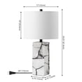 thumbnail image 3 of JONATHAN Y Elizabeth 24.25" Contemporary Coastal Alabaster LED Table Lamp with Body Night Light, Black/White, JYL8507A, 3 of 7