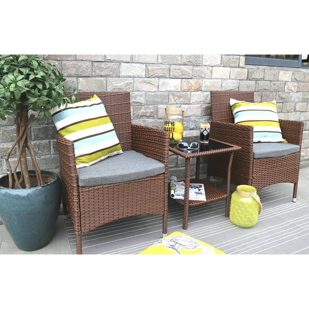 Baner Garden Outdoor Furniture Complete, Keter Rio 3 Piece Resin Wicker Patio Furniture Set