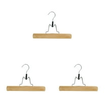 BKBP Wooden Pants Hangers with Clips, 1/3/6PCS Non-Slip Skirt & Trouser Hangers, Solid Wood Clamp Hangers, Durable & Space-Saving for Closet Organization