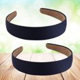 thumbnail image 2 of 12pcs Wide Elastic Headbands Pure Color Brief Head Hair Accessory Fabrics Headwear for Women Girls (Navy), 2 of 5
