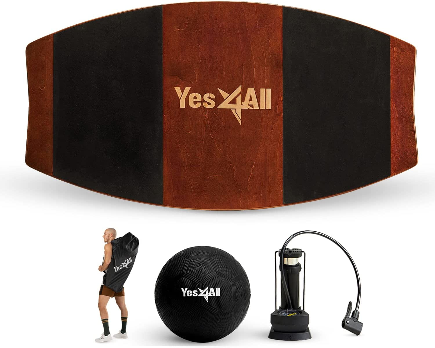 Yes4All Premium Surf Balance Board Trainer with Adjustable Stoppers 3