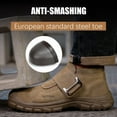 thumbnail image 3 of LAoutun Welding Boots for Men Brown Work Boots for Men Steel Toe Boots Industrial Construction Shoes, 3 of 6
