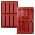 thumbnail image 1 of Molde de Silicona para Galletas con Dedos de 2 Uds, Molde para Hornear Barras de Cereales con 8 Cavidades, Molde para Barras de Chocolate, para Dulces, Pan, Muffins y Jabón, 1 of 5